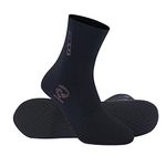 ZCCO Neoprene Socks Men Women 3mm Wetsuit booties Shoes Sand Skin Surfing Scuba Diving Snorkeling Beach Water Sports Outdoor, Black, XL
