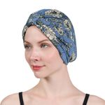 PALAY® Chemo Caps for Women Cotton Head Scarf for Women Floral Print Cancer Headwrap Soft Turban Beanie Skull Cover Cap (Satin Liner)