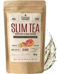 SLIM TEA Grapefruit for Weight Management - Detox Cleanse & Boost Energy - Loose Leaf Green Tea, Nettle, Dandelion, Guarana, Matcha, Mate, Mango, Cardamom - All Natural Herbal Tea Infusion 100g