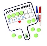 Word Mapping Paddles | Orthographic Mapping & Science of Reading Manipulatives | 6 Double-Sided Magnetic Whiteboard Paddles w/ 36 Magnetic Discs