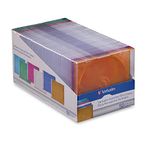 Verbatim CD DVD Blu-Ray Disc Slim Storage Disc Cases 0.2 inches Assorted Colors 50 Pack (40 Clear - 10 Colors) -71128