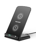 TECKNET Wireless Charger, 15W Fast Wireless Charging Stand, Phone Charger Stand, Dual Charging Modes Compatible with iPhone 15 14 13 12 11 Pro Max, Galaxy S23 S22 S21 S20 S10，other Qi-Enabled Phones