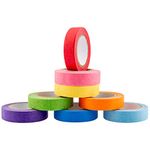 AIEX 8 rolls Colored Tape Rainbow Tape Masking Tape Set Writable for Craft, DIY, Color Coded, 8 Assorted Colors 15mm Wide