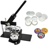 ChiButtons 75mm(3”) Button Maker All-In-One Kit with B400 Button Press, 75mm Round Die Moulds, 100 Sets Pre-Pinned Pin Back Components, Adjustable Circle Cutter, Free Photo Paper, Metric System (Black-New)