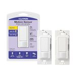 Lutron MS-OPS2H-2-WH MS-OPS2H-2-WH Maestro 2 Amp Single Pole Occupancy Sensor Switch (2 Pack), White