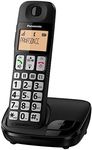 Panasonic KX-TGE110E Big Button Single DECT Cordless Telephone with Nuisance Call Blocker & LCD Display (Single Handset Pack) - Black