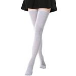 DRESHOW Extra Long Thigh High Socks Long Boot Stockings Striped Over Knee Socks for Women Leg Warmers