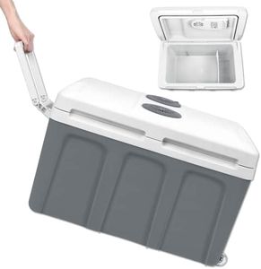 Froadp Glacière Électrique 12v et 230v avec Fonction de Refroidissement et de Chauffage 48 Litres Réfrigérateur Portable avec Poignée de Transport Boîte de Congélation pour Voiture Camion Camping