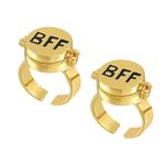 LKingel Gold BFF SpongeBob Rings for Women Adjustable BFF Gold Rings Set Cute Best Friendship Rings for Prom Jewellery Present, Metal, No Gemstone