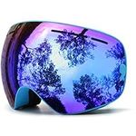 Kids Ski Goggles, Juli Snow Snowboard Goggles for Youth Junior Girls Boys OTG Anti-Fog（Blue）