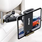 Wurycia Car Headrest Tablet Mount, [Stretchable Arm] Car Tablet Holder, iPad Car holder Back Seat for Kids, Car Road Trip Essentials for Galaxy Tab, iPad Pro 12.9/11,Air,Mini,Phones, 4.7-12.9" Devices