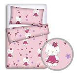 Baby Bedding Set Pillowcase + Duvet Cover 2PC to FIT Baby COT Bed (Hello Kitty)