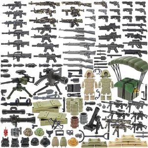BrickBounty 180 pcs Weapons Toys Machine-Guns-Rifles Compatible with Major Brands, Minifigures Militarybase-Toy-Soldiers-Sentry Post, WW2-Modern-SWAT-Battle-Ammo-sandbag- Army Supplies