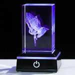 Movdyka 3D Crystal Praying Hands with Jesus Cross Statue Religious Gifts for Women Christian Decor, Chritmas Gifts for Men Friend