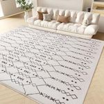 Leesentec Area Rugs 6×9 Living Room Rugs Non-Slip Large Rugs for Living Room Soft Bedroom Floor Mat Medium Pile Rug Modern Abstract Rug Geometric Carpet (Beige/Ivory, 6.5 ft ×9.8 ft（200×300cm）)