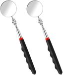 KALIONE 2Pcs Telescoping Inspection Mirror, Flexible Circular Inspection Mirror 360 Rotation with Extended Handle Round Inspection Mirrors for Checking Vehicle Condition(Dia-2 Inch)