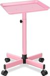 Salon Tray on Wheels-Height Adjustable Color Tray-Salon Service Tray-Pink Salon Rolling Tray