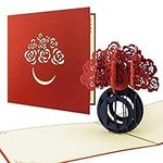 F08 3D Cards Flowers, Mother's Day Card, Valentine's Day Card, Romantic Cards, Laser Cut Cards