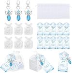 SaSbSc 30 Set Baptism Party Favors for Guest Angel Keychain with Memorial Thank You Tags Gift Bags Boxes Baptism Decoration Baby Shower Souvenirs Return Gifts for Boys