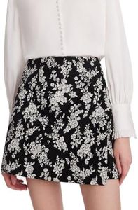 GOELIA Black Mini Skirt Shorts for Women Camellia Jacquard A-Line High Waisted Mini Skorts Dressy Casual