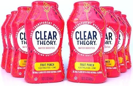 Clear Theory Water Flavoring Drops with Electrolytes, Water Enhancer Liquid Flavored Water Drink Mix, Hydration for Kids, Vegan, Gluten Free, Low Calorie, Fruit Punch, 8 Pack, 1.62 Fl Oz Bottles