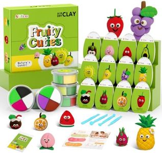 ARTPAR Air Dry Clay Kit for Kids - 12 Fruit DIY Modeling Magic Clay, Soft & Non-Sticky with Tools & Tutorials, Perfect for Classroom Art Activities,School Crafts & Party Favors Birthday Gifts