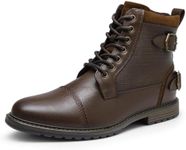 Bruno Marc Men's Motorcycle Boots Oxford Dress Boot,Size 8,Brown,Philly_10