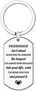 Friendship Keyring Friends Gifts for Women Girls Stainless Steel Friend Birthday Christmas Keychain, Silver, s