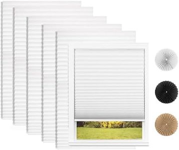 Changshade 6 Pack Temporary Shades, Pleated Paper Blinds for Indoor Windows Cut to Size Adhesive Paper Shades No Tools No Drilling for Office, Bedroom, Living Room,48" W x 72" H,White