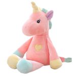 Georgie Porgy Children Plush Unicorn, Velvet Cuddly Toy Animal Teddy Soft Toy (Mkunicorn05-watermelon red-1)