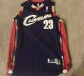 Adidas Lebron James Cleveland Cavaliers CAVS Blue Jersey Size Youth Large +2 New