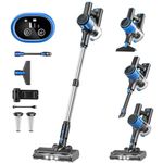 VOKENE Cordless Vacuum Cleaner, 8 in 1 Powerful Suction Lightweight Vacuum Cleaner for Home, LED Display, 3 Suction Modes, 40Mins Detachable Battery Vacuum for Hard Floor Carpet Pet Hair, Blue