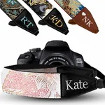 Art Tribute Custom Tropical Sky Flowers Camera Strap - Add Your Text and We Make It Especially For You Get Your Own Personalized Camera Strap, No Shipping Cost!