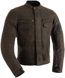 Oxford Men's Hardy 2.0 Dry2Dry Wax Motorcycle Jacket, Khaki, S
