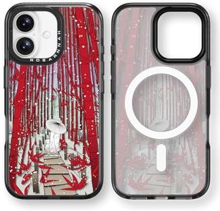 Rosarnnah Magnetic for iPhone 16 Magsafe Case Cute - Durable Shockproof 6.6 ft Drop Impact Phone Case - Black Funny Red Bamboo Design for iPhone 16 6.1"