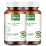 The Old Natural Pilesaway Capsule I For Piles, Hemorrhoid Support, Bavasir, Fissure. Fistula (Pack of 2-120 Capsules)