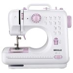 Sewing Machine for Beginners with Foot Pedal, Multifunctional Household Sewing Machine, Automatic Thread Rewind, Double Thread and Double Speed, Forward and Reverse sewing, MEGLE FHSM-505