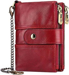 Women's Wallet Purse RFID Blocking Genuine Leather Ladies Purses for Women with Coin Pocket 16 Card Holder (Red)