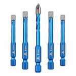 Diamond Drill Bit - BRSCHNITT 1/4 inch Masonry Drill Bits Set for Porcelain Tile Ceramic Stone Granite Marble,Hex Shank Diamond Hole Saw Drill Bit(5pcs/Pack).