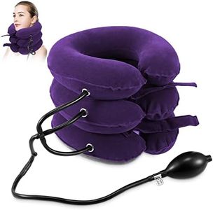 Jaximy Neck Stretcher, Neck Traction Device, Cervical Traction Device, Neck Pain Relief, Adjustable Inflatable Neck Brace & Neck Stretcher Cervical Traction, Neck Decompression Home Use (Purple)