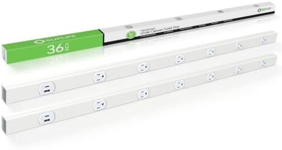 36" Under Cabinet Outlet Strip, 2 x USB Ports, 6 x TR Outlets, ETL Listed