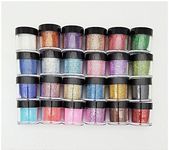 XICHEN 24 Colour Fine Acrylic Glitter Powder for Nail Art Tips Design, Decoration Glitter Dust Powder Jumbo Size