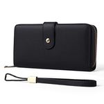 GAEKEAO Ladies Purse RFID Blocking Leather Large Capacit Women's Wallet with Multiple Card Slots and Zipper Pocket