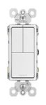 Legrand Radiant RCD113WCC6 15 Amp Combination 3-in-1 Decorator Rocker Light Switch, Two Single Pole Switches and One 3-Way Switch, White (1 Count)