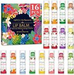 16 Pack Lip Balm, 100% Natural Lip 