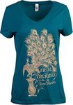 Pride & Prejudice | Jane Austen 1813 Romance Book Club Reader Reading Women's V-Neck T-Shirt Top-(Teal,2XL)