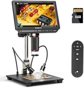 4K Digital Microscope, Elikliv EM4K 8" Coin Microscopes 2000x, 52MP HDMI Microscopes, Soldering Microscope for Adults, Micro scopes for Electronics Repair, 3840P UHD Video Micro socpe, 10" Stand, 64G