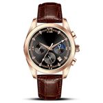 HANPOSH Mens Watches Chronograph Watches Men Analog Quartz Watch Waterproof Men's Wrist Watches Fashion Business Watch with Date Luminous Moon Phase