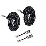 Uvital Telephone Handset Cord Detanglers, 2 Pack Landline Handset Cord Cable 10Ft Uncoiled(1.2 Ft Coiled) and 2 Pack Anti-Tangle Telephone Cord Untangler 360 Degree Rotating Swivel Cord(Black)