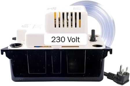 Little Giant VCMA-20ULST 230 Volt, 80 GPH, 1/30 HP Automatic Condensate Removal Pump with Safety Switch and Tubing, White/Black, 554461